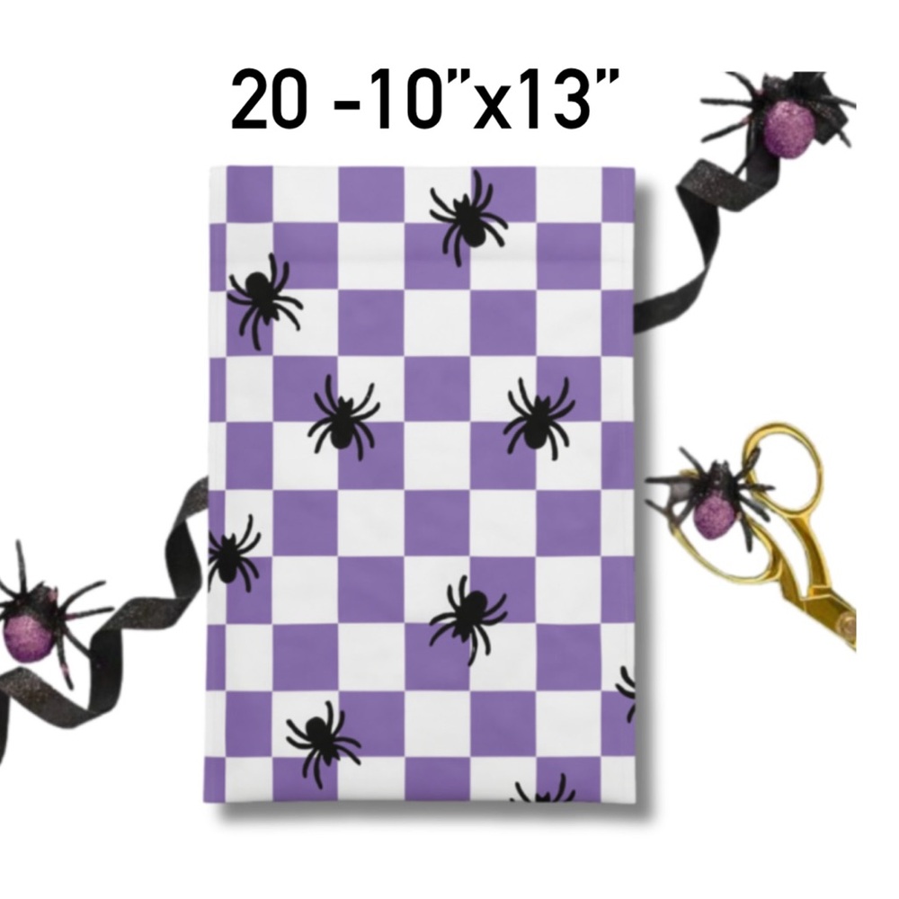 4/$20 -Purple Spider Check Poly Mailers 10”x13”